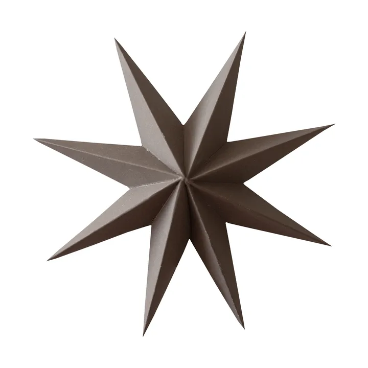 Paper winter star hanging decoration - Brown, medium, Ø14 cm - DBKD
