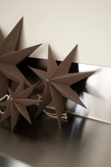 Paper winter star hanging decoration - Brown, medium, Ø14 cm - DBKD