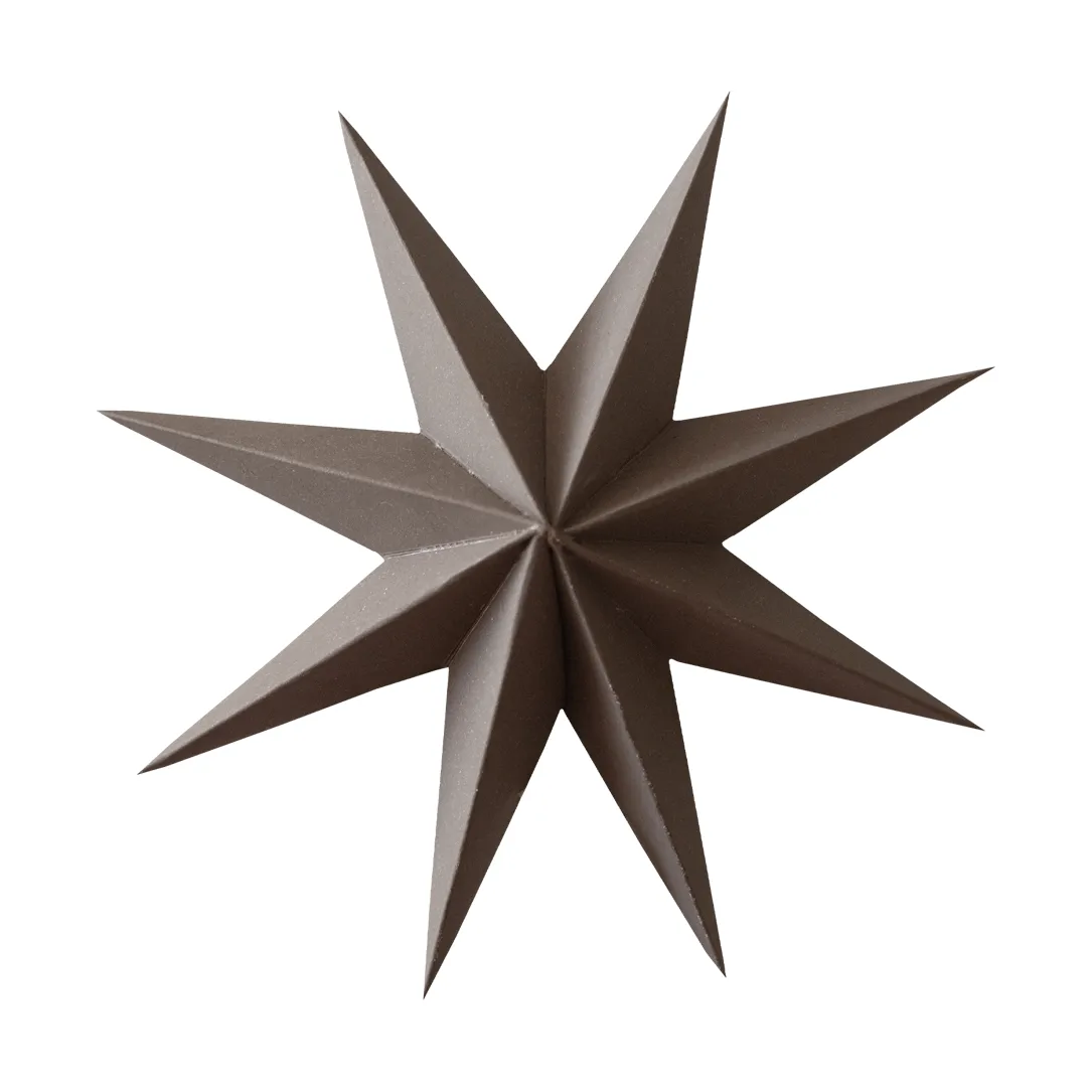 Paper winter star hanging decoration, Brown, small, Ø9 cm DBKD