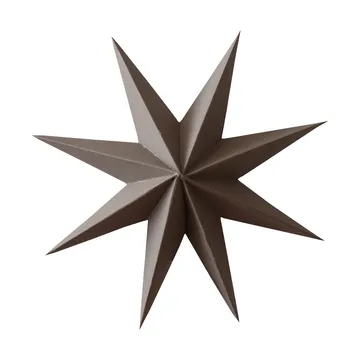 Paper winter star hanging decoration - Brown, small, Ø9 cm - DBKD