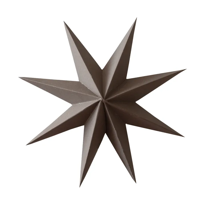 Paper winter star hanging decoration - Brown, small, Ø9 cm - DBKD