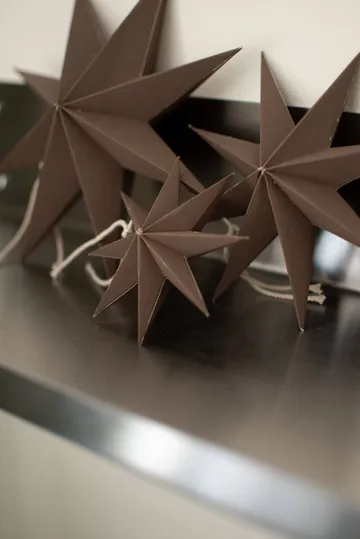 Paper winter star hanging decoration - Brown, small, Ø9 cm - DBKD