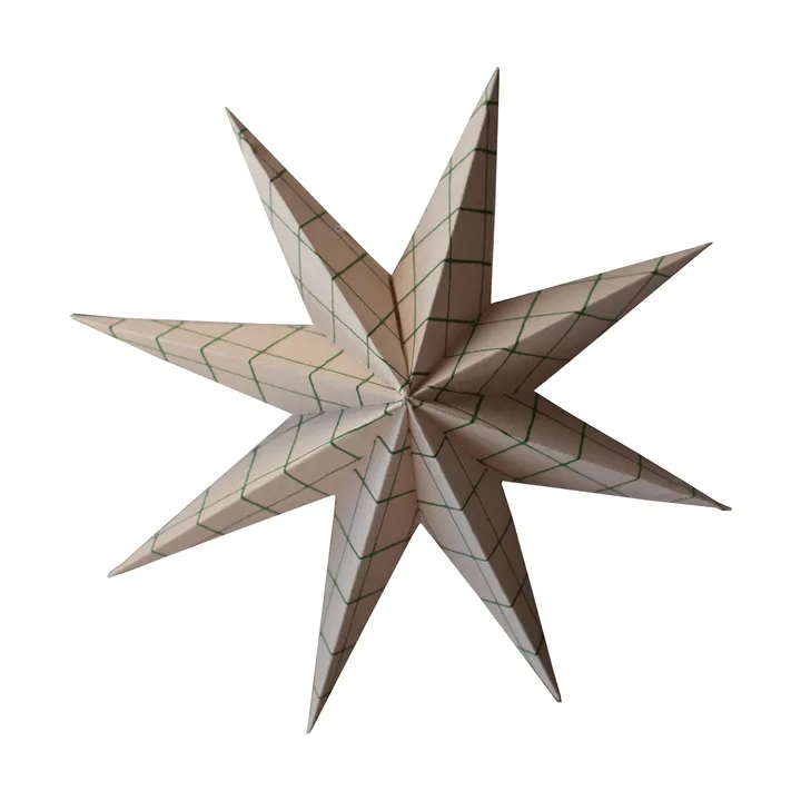 Paper winter star hanging decoration - Square sand, large, Ø19 cm - DBKD