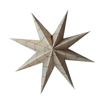 Paper winter star hanging decoration - Square sand, medium, Ø14 cm - DBKD