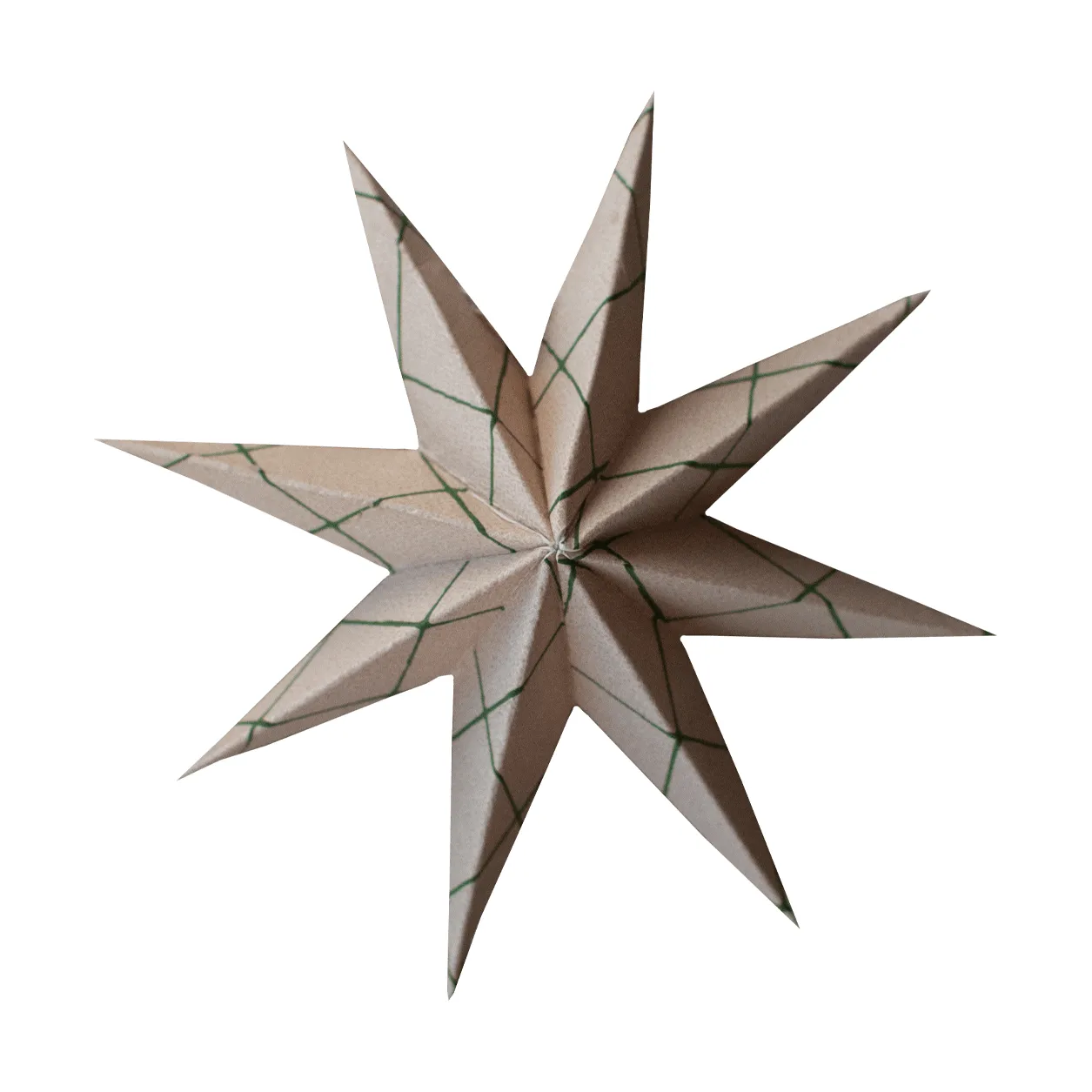 Paper winter star hanging decoration, Square sand, small, Ø9 cm DBKD