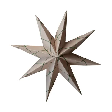 Paper winter star hanging decoration - Square sand, small, Ø9 cm - DBKD