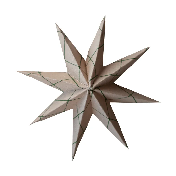 Paper winter star hanging decoration - Square sand, small, Ø9 cm - DBKD