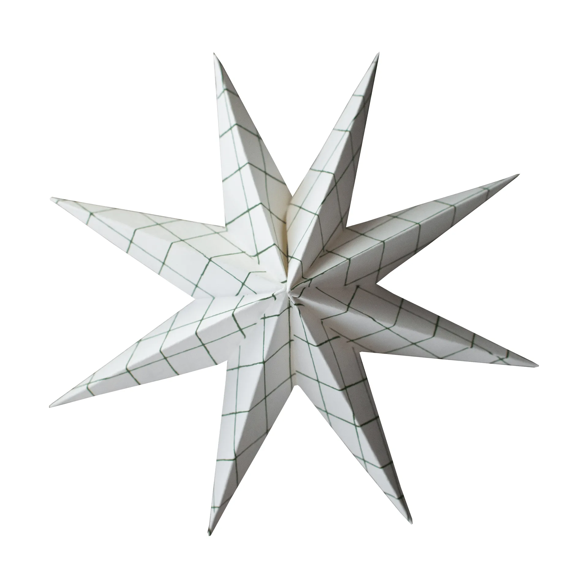 Paper winter star hanging decoration, Square white, large, Ø19 cm DBKD