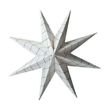 Paper winter star hanging decoration - Square white, large, Ø19 cm - DBKD