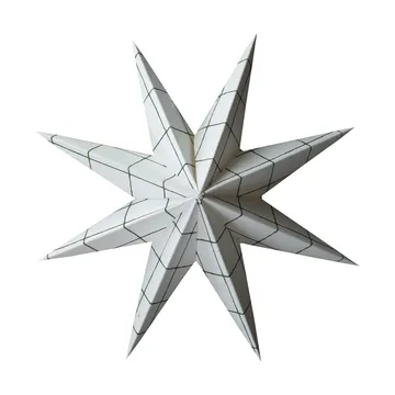 Paper winter star hanging decoration - Square white, medium, Ø14 cm - DBKD