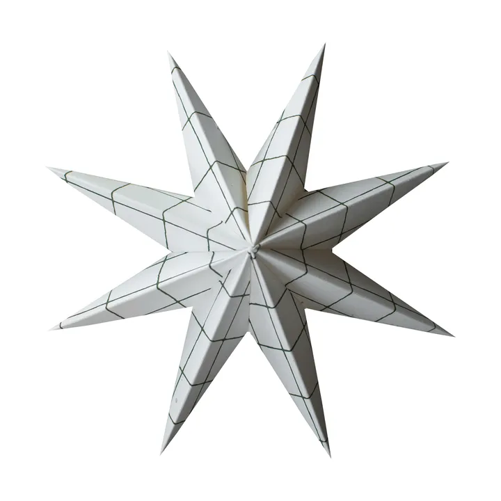 Paper winter star hanging decoration - Square white, medium, Ø14 cm - DBKD