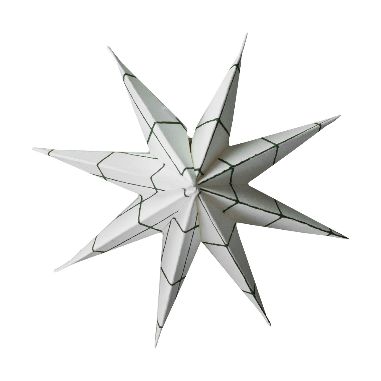 Paper winter star hanging decoration, Square white, small, Ø9 cm DBKD
