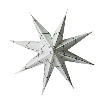 Paper winter star hanging decoration - Square white, small, Ø9 cm - DBKD