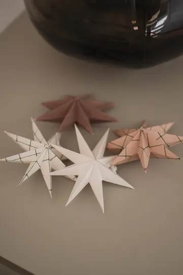Paper winter star hanging decoration - Square white, small, Ø9 cm - DBKD