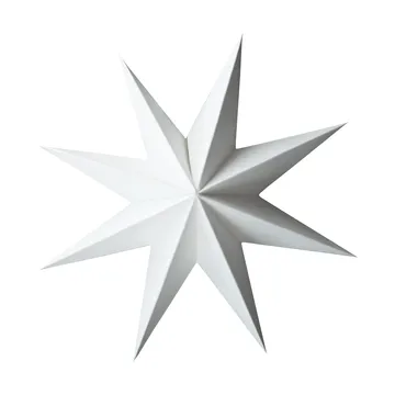 Paper winter star hanging decoration - White, large, Ø19 cm - DBKD