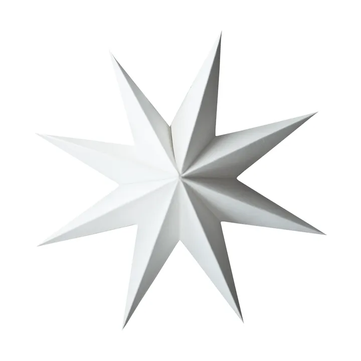 Paper winter star hanging decoration - White, large, Ø19 cm - DBKD