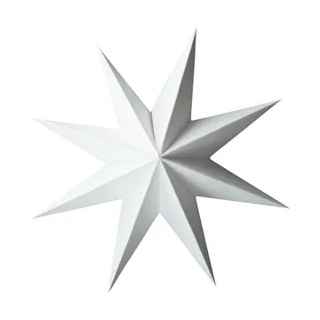 Paper winter star hanging decoration - White, medium, Ø14 cm - DBKD