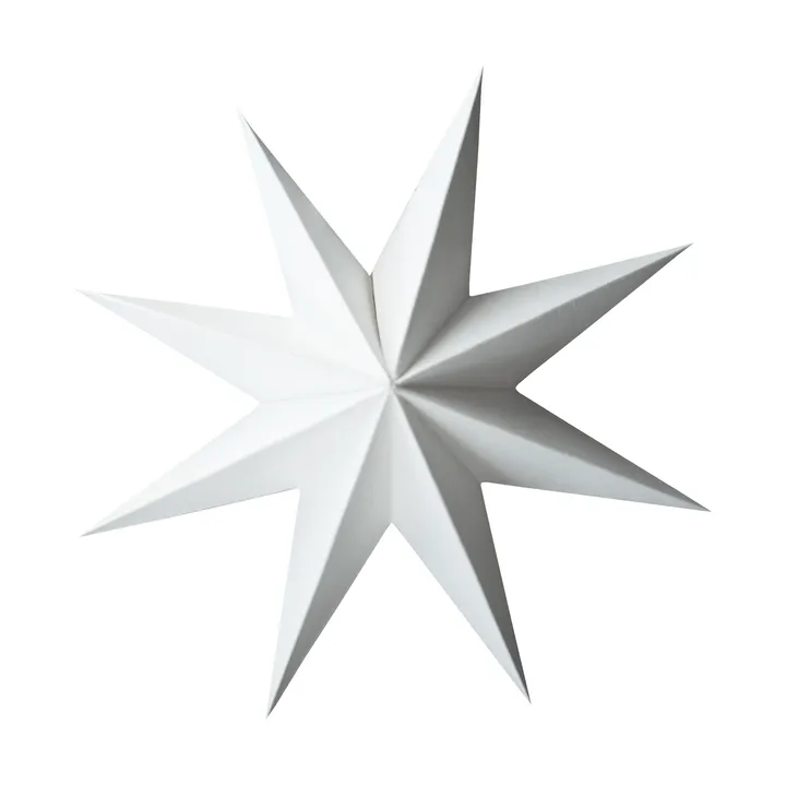 Paper winter star hanging decoration - White, medium, Ø14 cm - DBKD