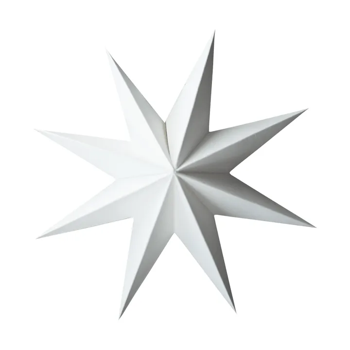 Paper winter star hanging decoration - White, small, Ø9 cm - DBKD