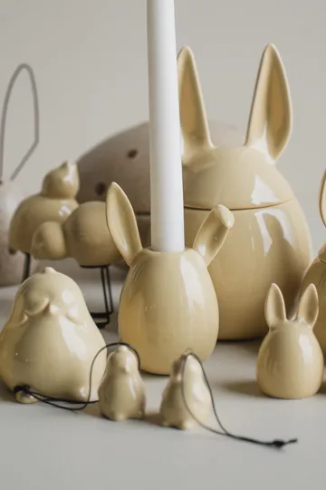 Rabbit candlestick 13 cm - Shiny yellow - DBKD