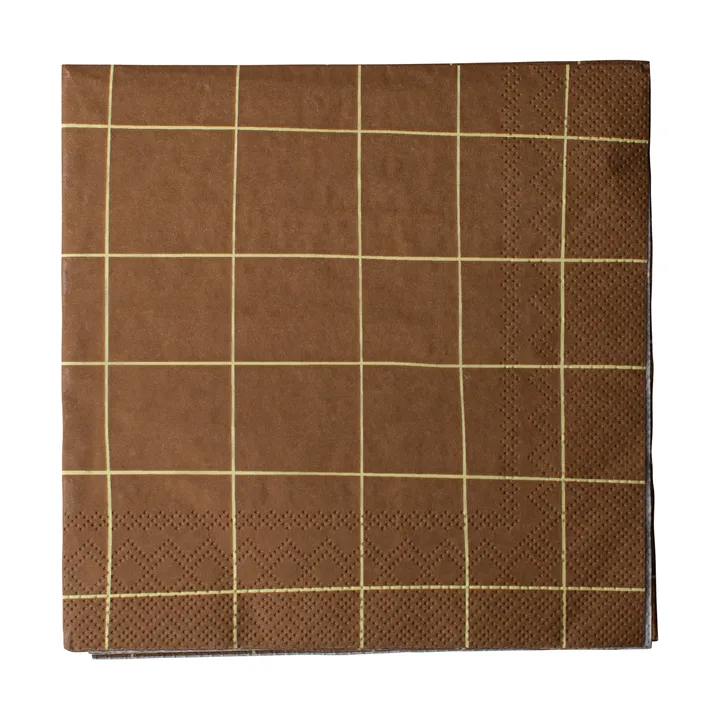 Square paper napkin 33x33 cm 20-pack - Brown - DBKD