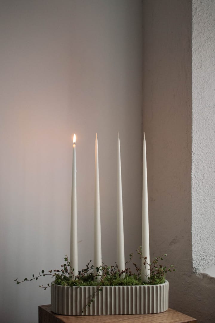 Stripe advent candle 30 cm - Sandy mole - DBKD