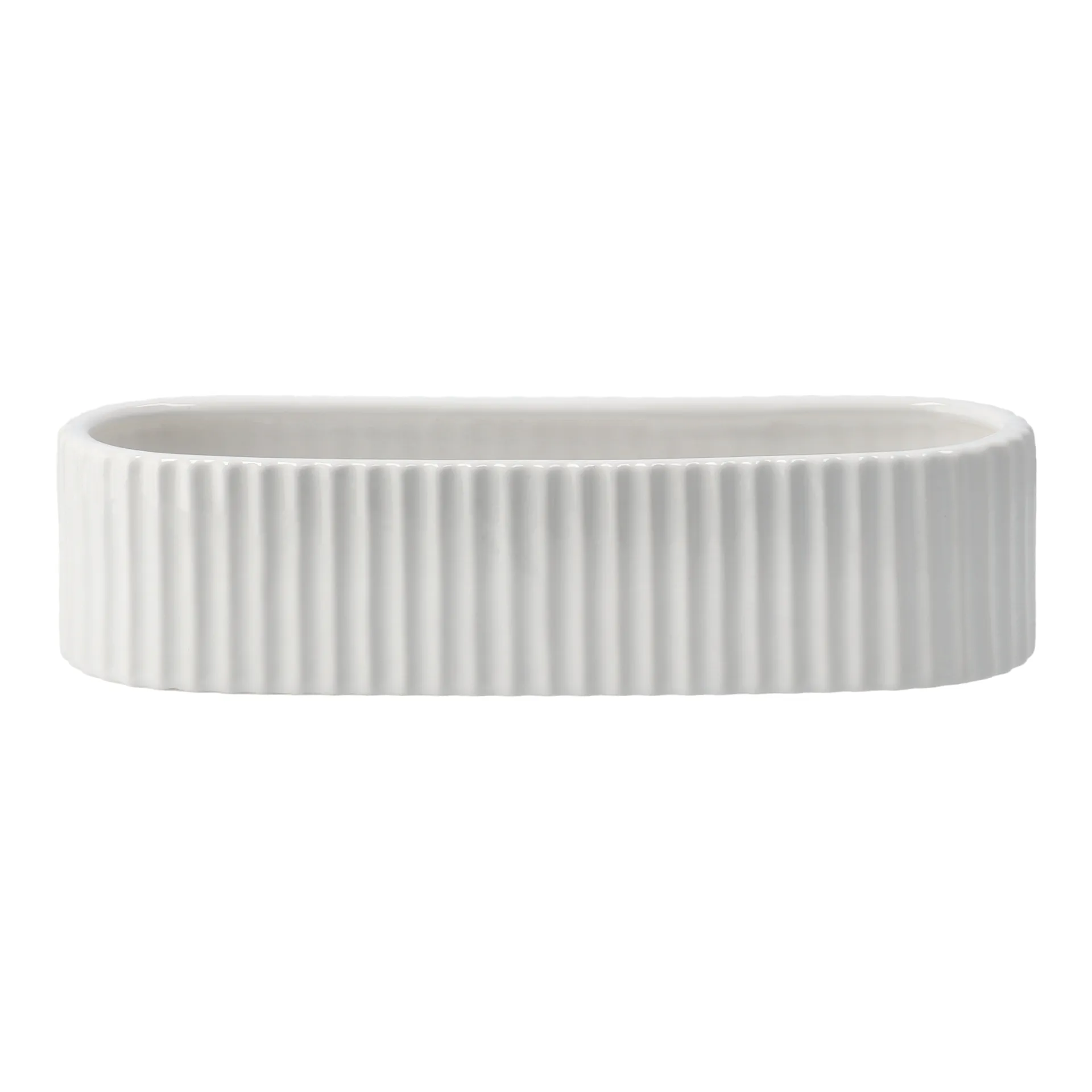 Stripe advent candle 30 cm, Shiny white DBKD