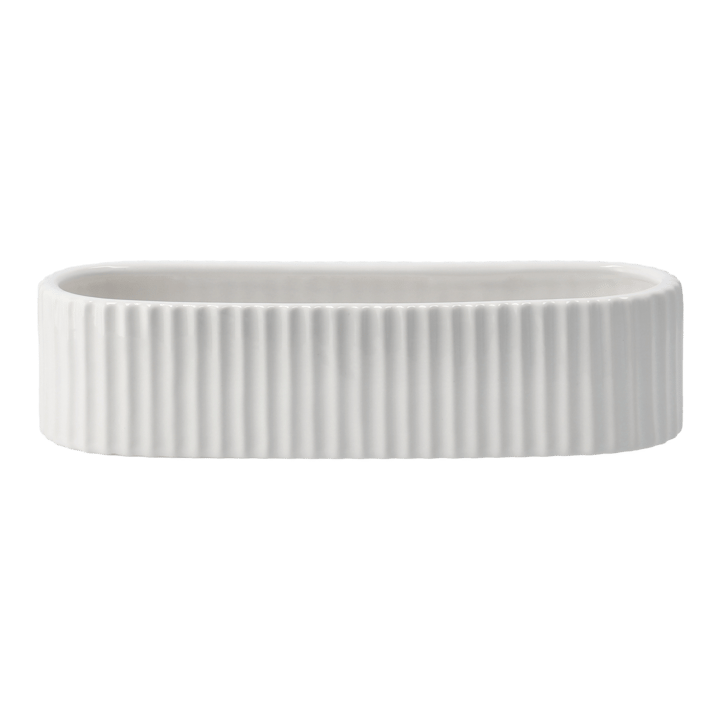 Stripe advent candle 30 cm - Shiny white - DBKD