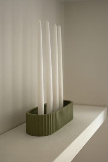 Stripe candle holder 30 cm - Green - DBKD
