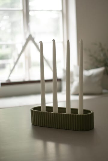 Stripe candle holder 30 cm - Green - DBKD