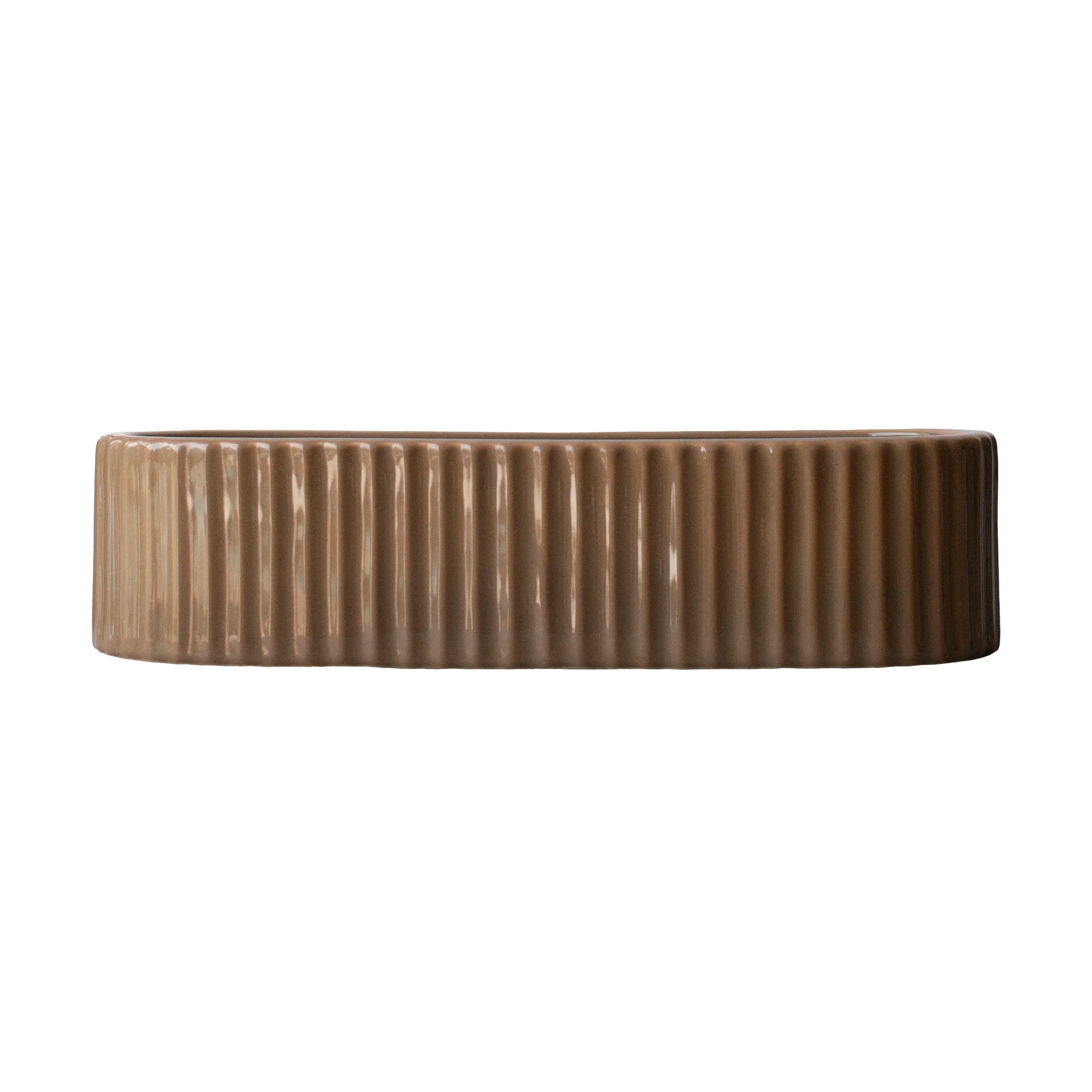Stripe candle holder 30 cm, Shiny nougat DBKD