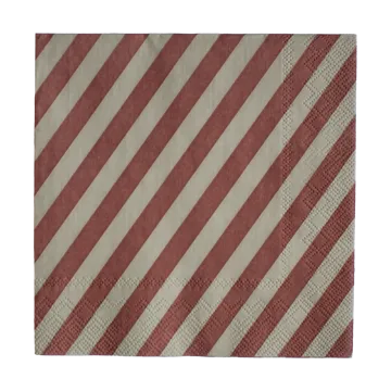Stripe paper napkin 33x33 cm 20-pack - Dark red - DBKD