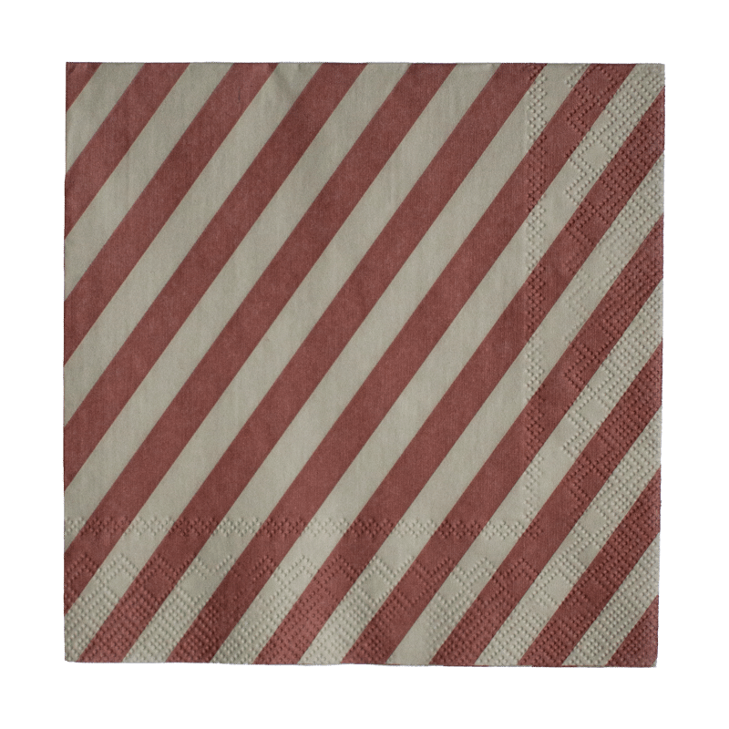 DBKD Stripe paper napkin 33x33 cm 20-pack Dark red