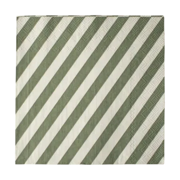 Stripe paper napkin 33x33 cm 20-pack - Green - DBKD