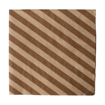 Stripe paper napkin 33x33 cm 20-pack - Nougat - DBKD
