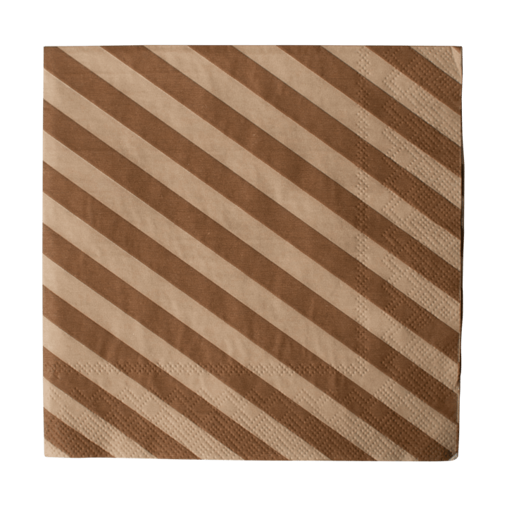 Stripe paper napkin 33x33 cm 20-pack - Nougat - DBKD