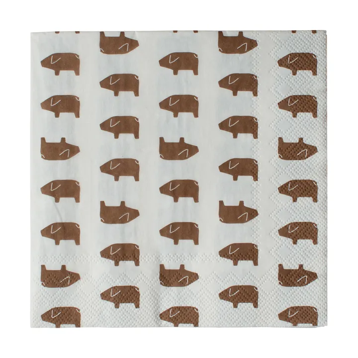 Swedish pig paper napkin 33x33 cm 20-pack - Brown - DBKD