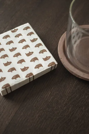 Swedish pig paper napkin 33x33 cm 20-pack - Brown - DBKD