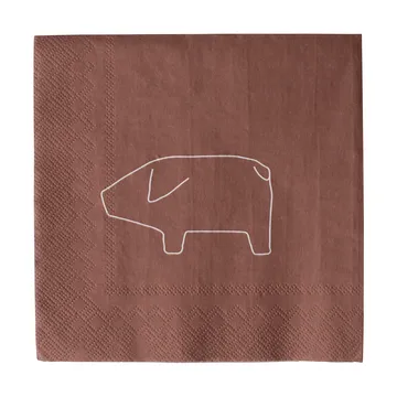 Swedish pig paper napkin 33x33 cm 20-pack - Red - DBKD