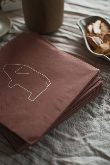 Swedish pig paper napkin 33x33 cm 20-pack - Red - DBKD
