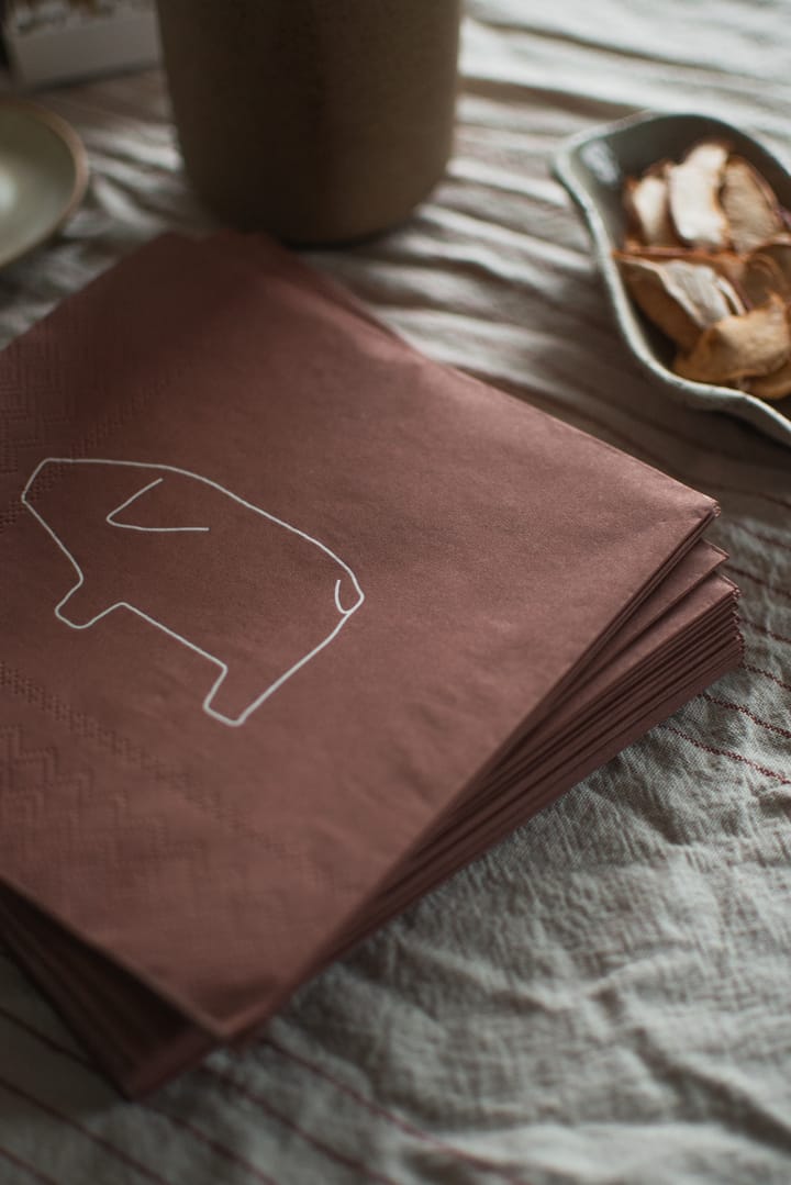 Swedish pig paper napkin 33x33 cm 20-pack, Red DBKD
