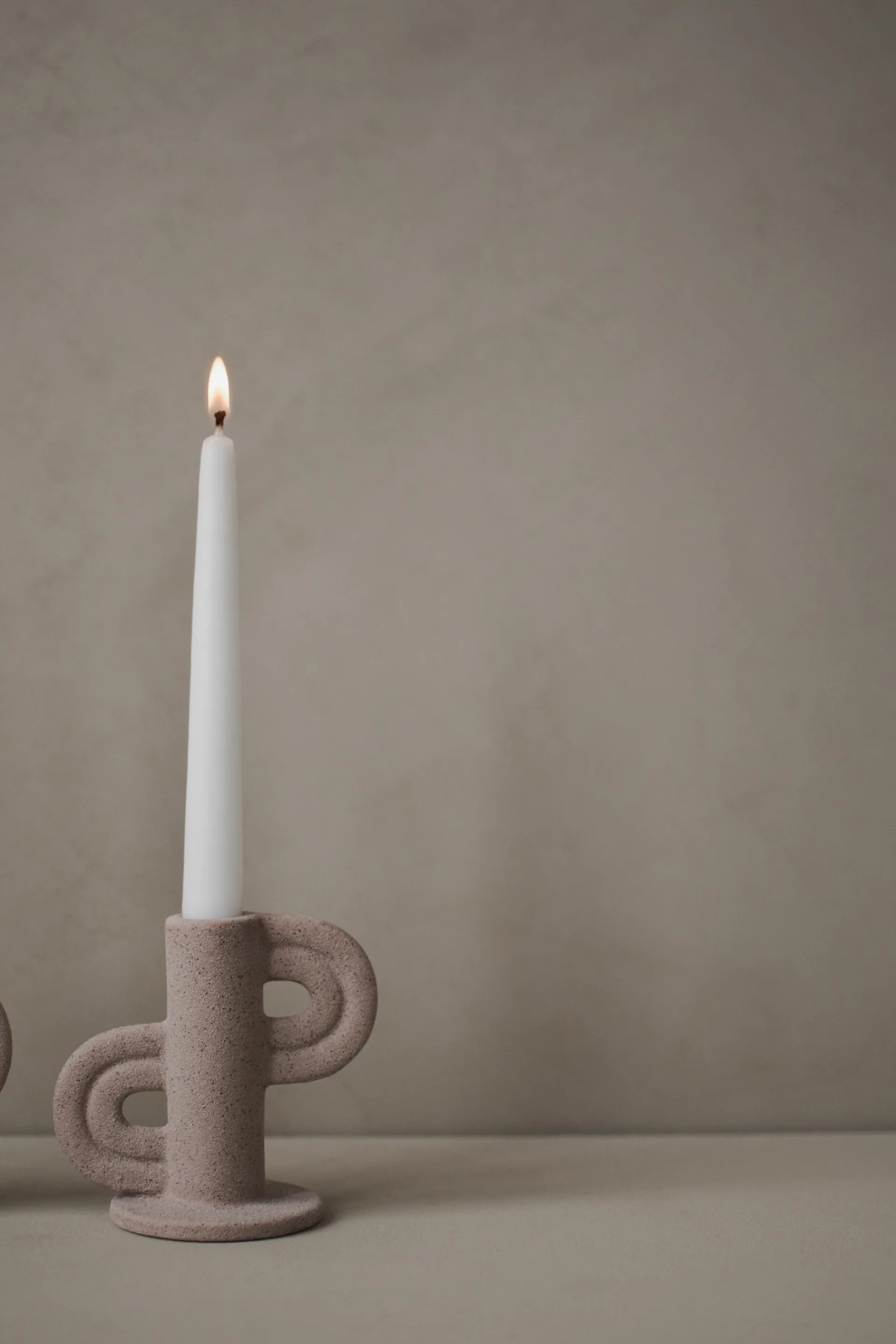 Swirl Slide candle holder, Nude DBKD