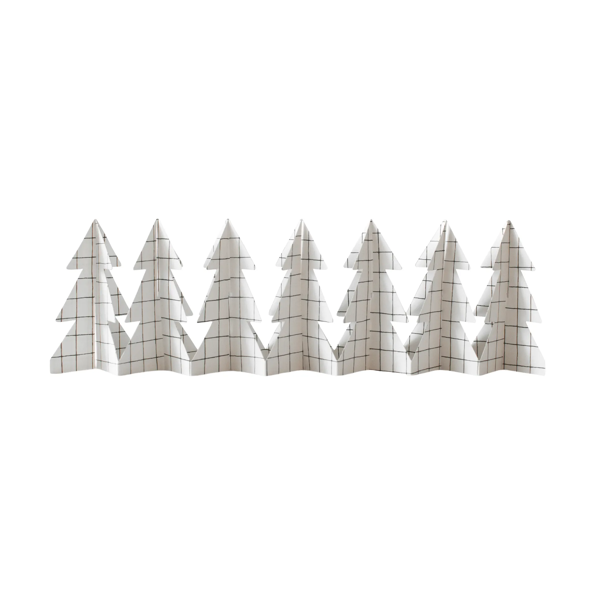 Tree in a row decoration 60 cm, Square white, 12x60 cm DBKD