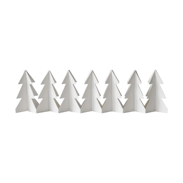 Tree in a row decoration 60 cm - White, 7x60 cm - DBKD