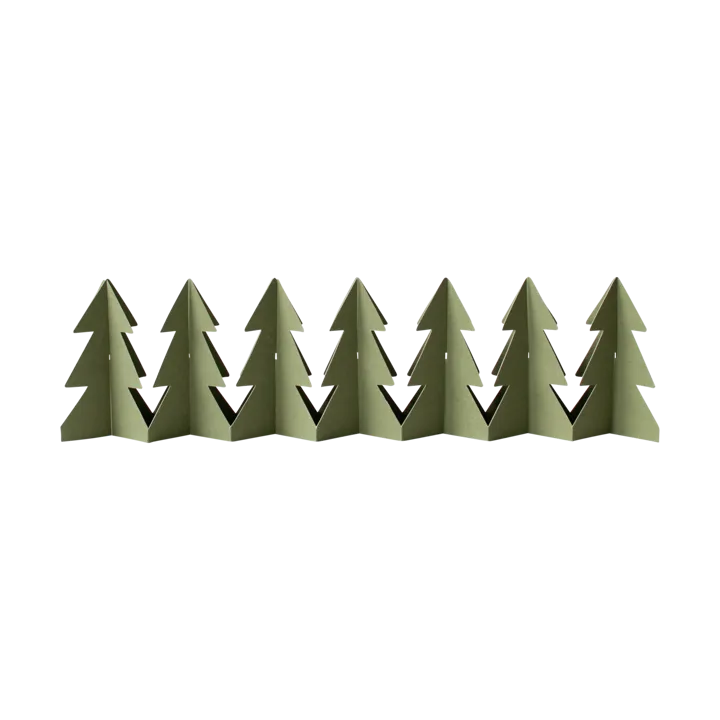 Tree in a row decoration - Green, 7x60 cm - DBKD