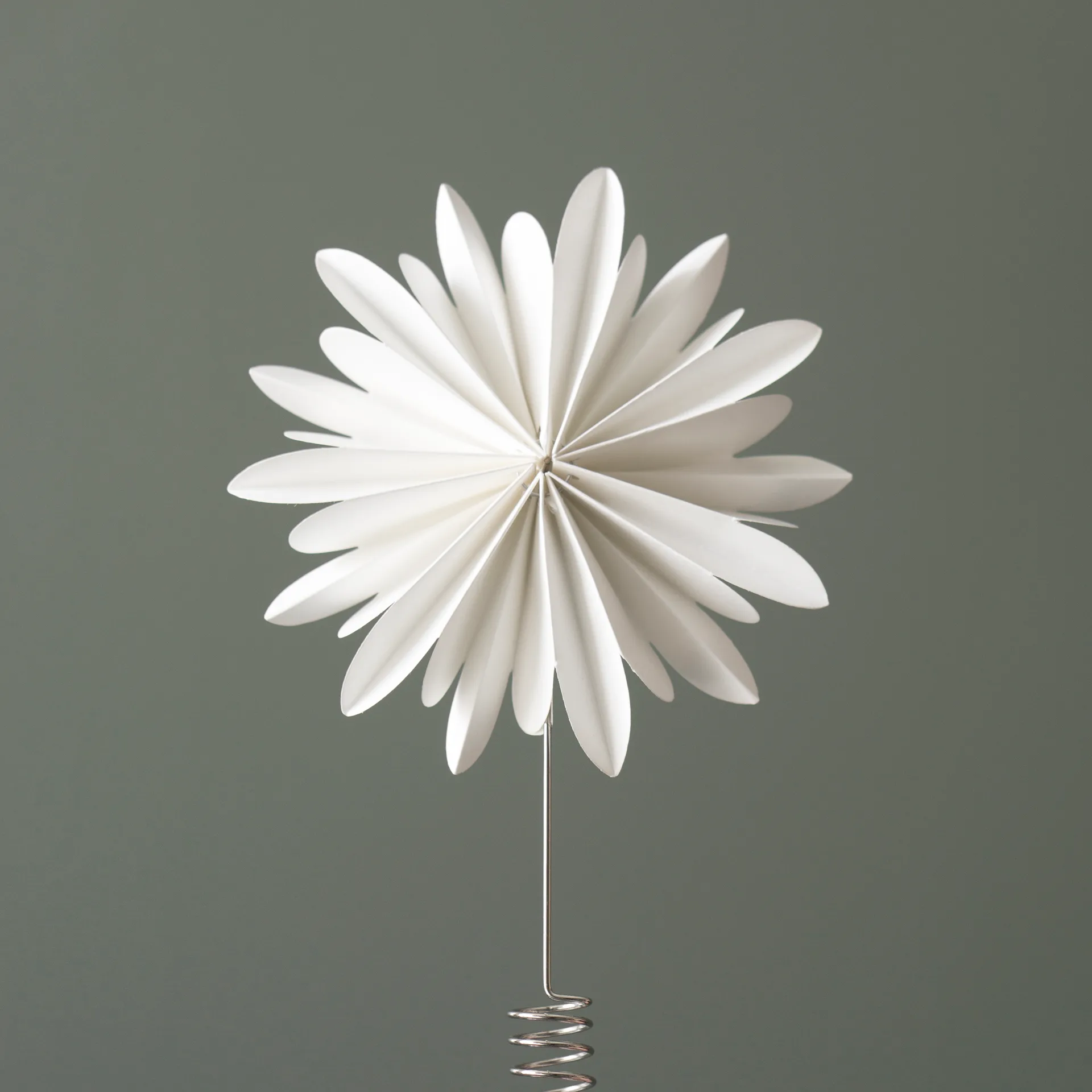 Tree topper flower Christmas tree star, White DBKD