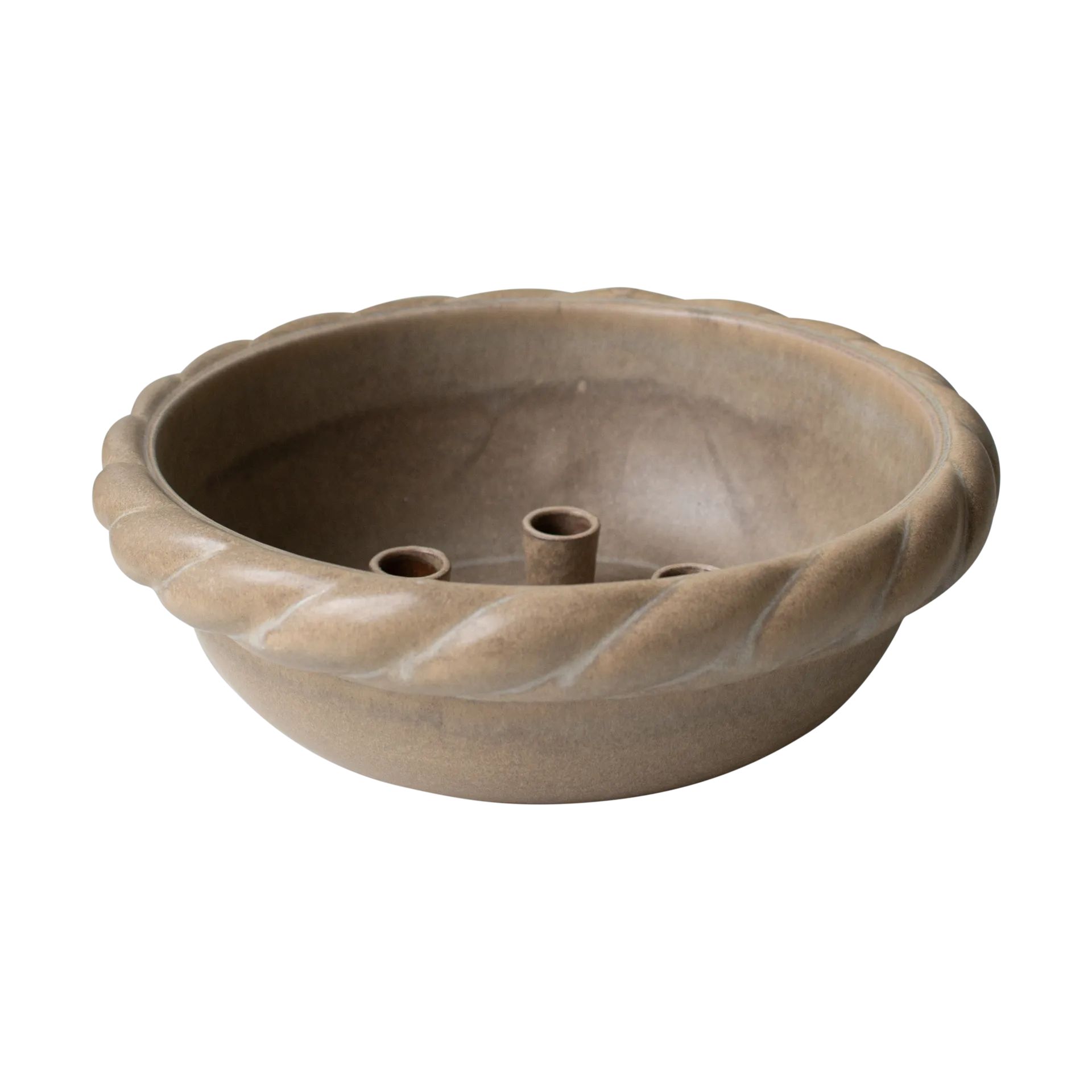 Twine plate candlestick Ø30 cm, Beige DBKD