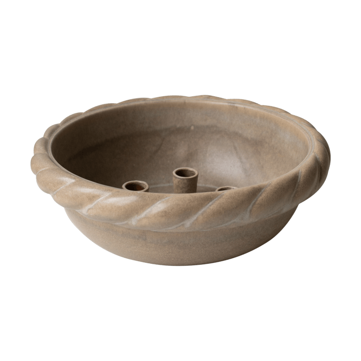 Twine plate candlestick Ø30 cm - Beige - DBKD