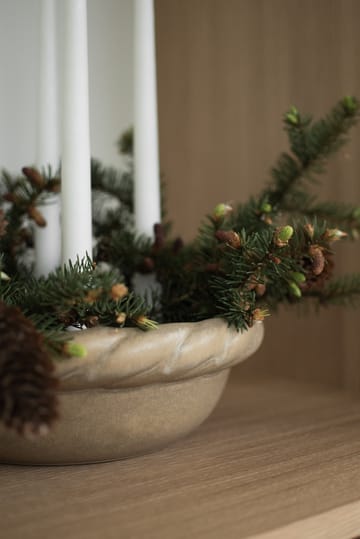 Twine plate candlestick Ø30 cm - Beige - DBKD