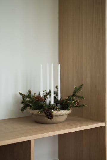 Twine plate candlestick Ø30 cm - Beige - DBKD